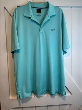 Greg Norman Collection Aqua Blue Performance Polo